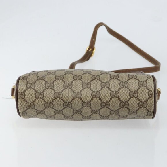 GUCCI GG Supreme Web Sherry Line Bag PVC Beige Red 56 02 087 Auth 151921 - Picture 6 of 16